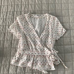 Madewell Printed Wrap Top